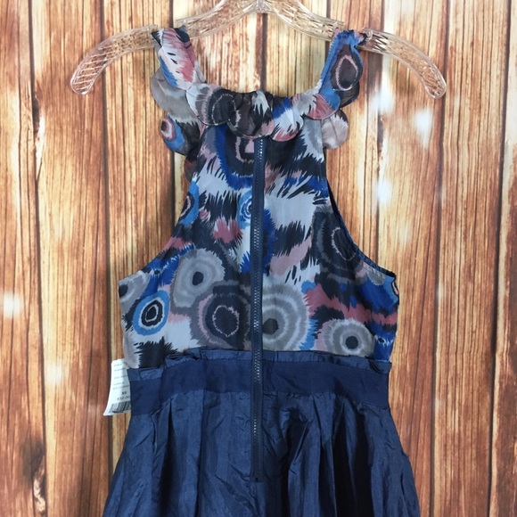 NWT Scalloped Collar Bubble Dress Los Angeles Abstract Art Size Extra Small XS - Picture 5 of 9
